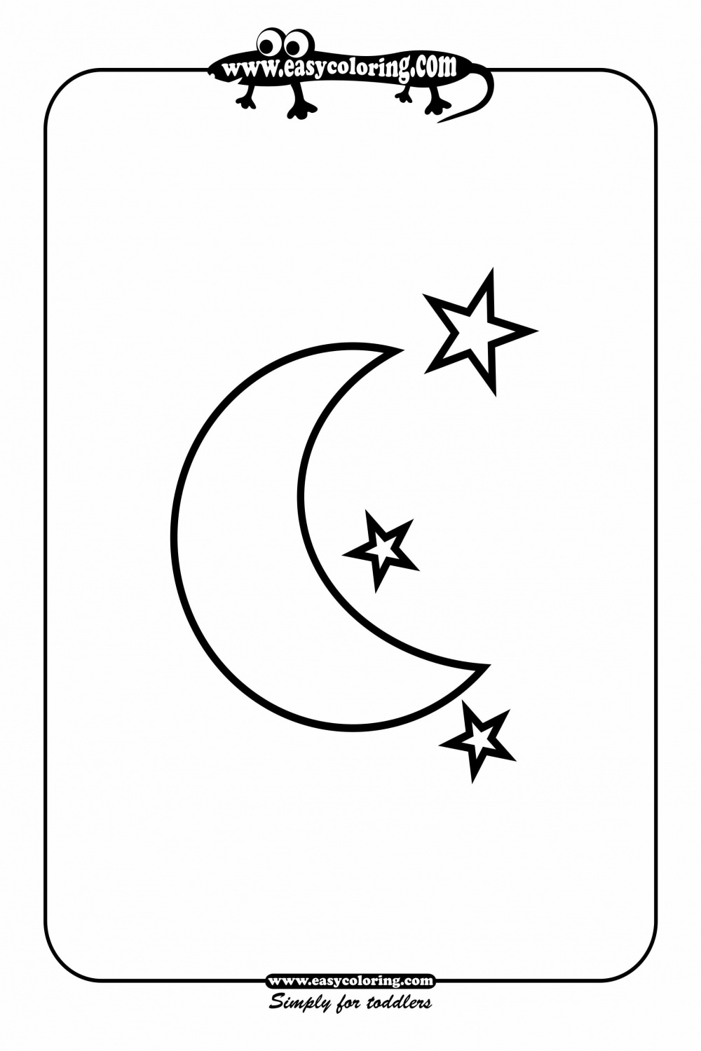 Moon and stars - Simple shapes  Moon drawing, Shapes worksheets