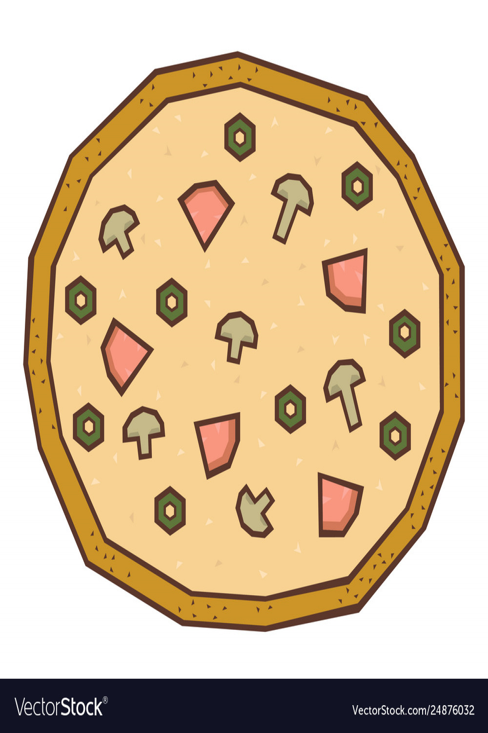 Mushroom pizza cartoon Royalty Free Vector Image