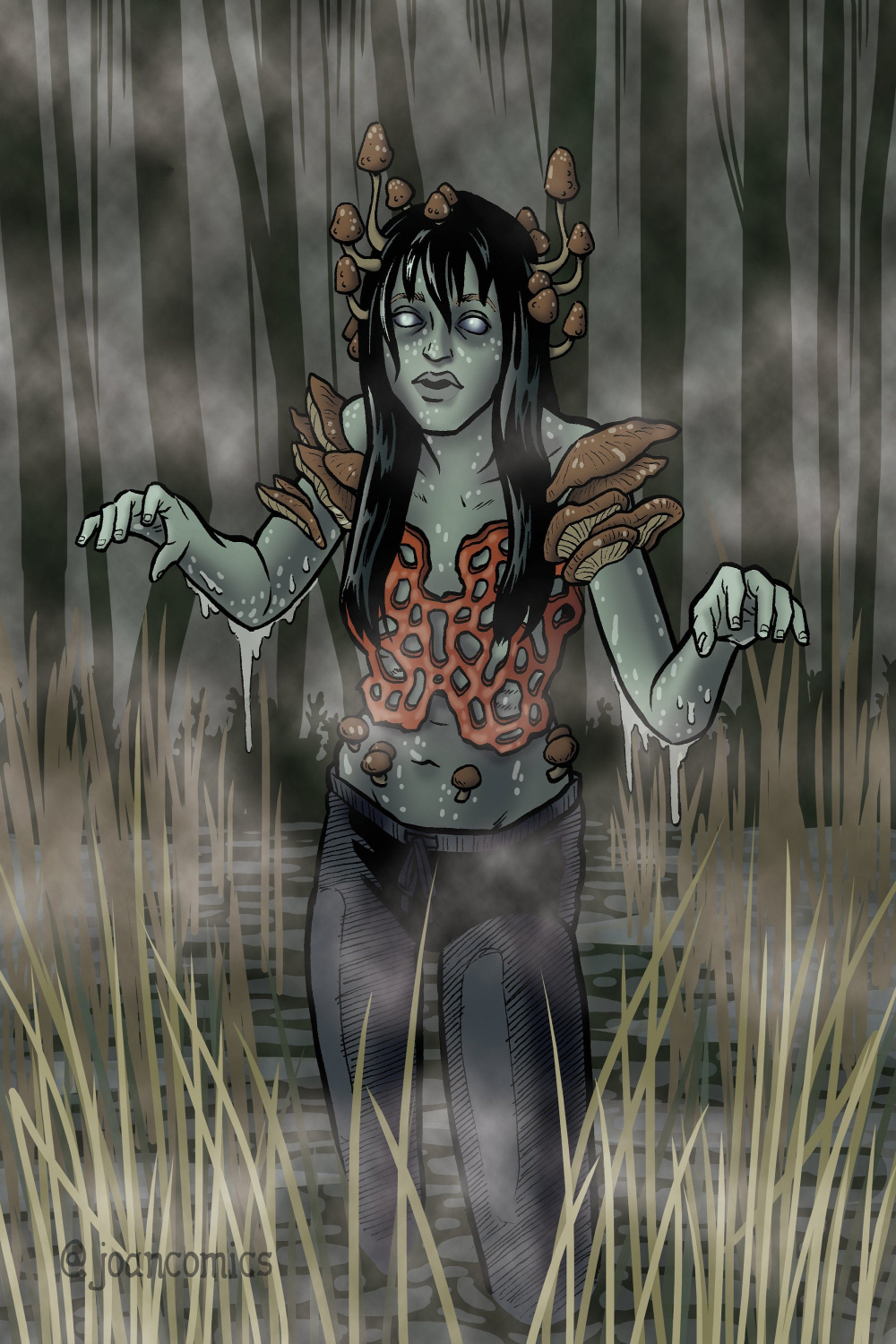 Mushroom Zombie Creepy Fantasy Art - Etsy