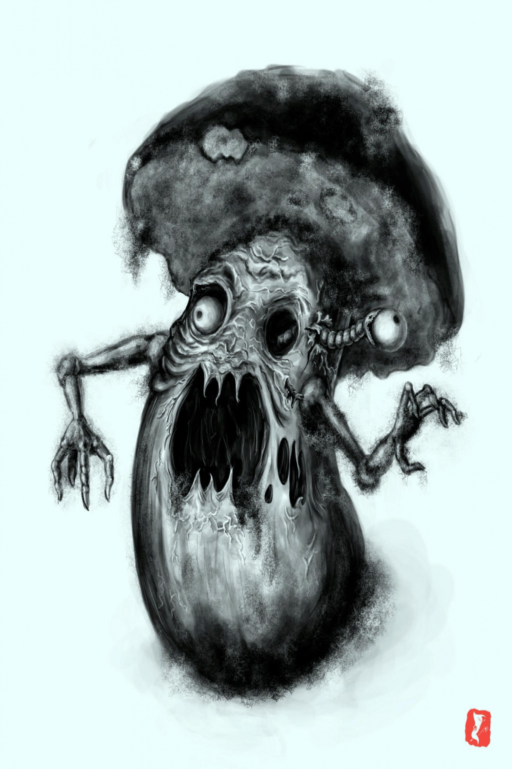 Mushroom-Zombie (with Video process) by DrawnMnster on DeviantArt