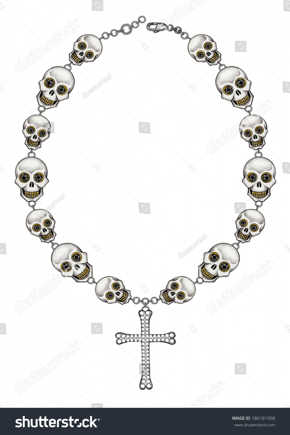 Necklace Skulls: Over , Royalty-Free Licensable Stock