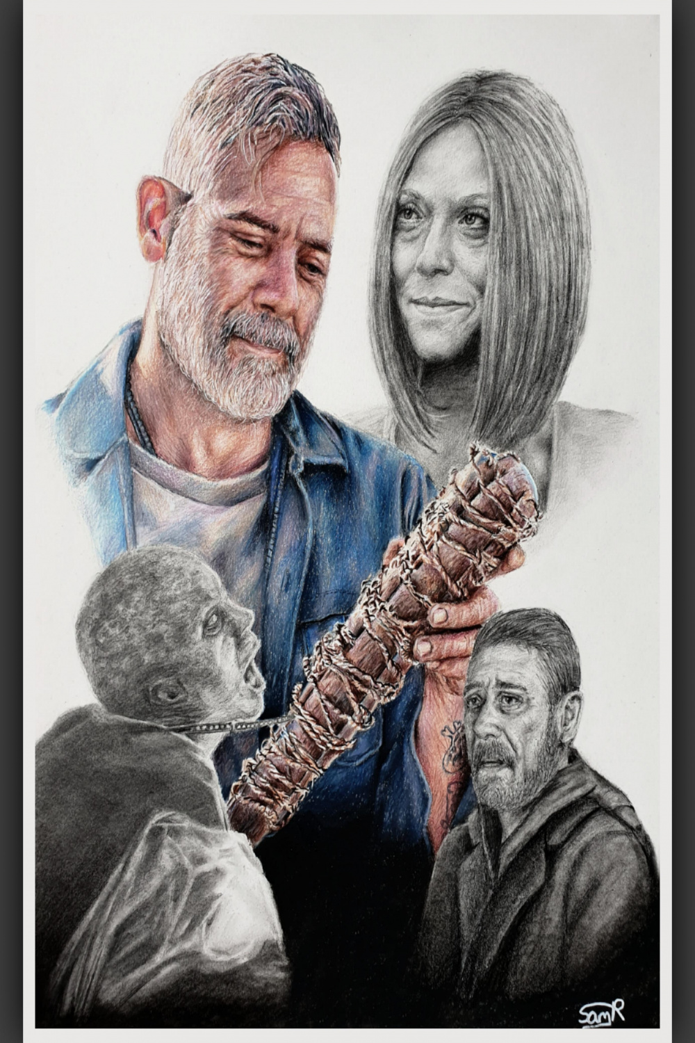 Negan and Lucille Drawing : r/thewalkingdead