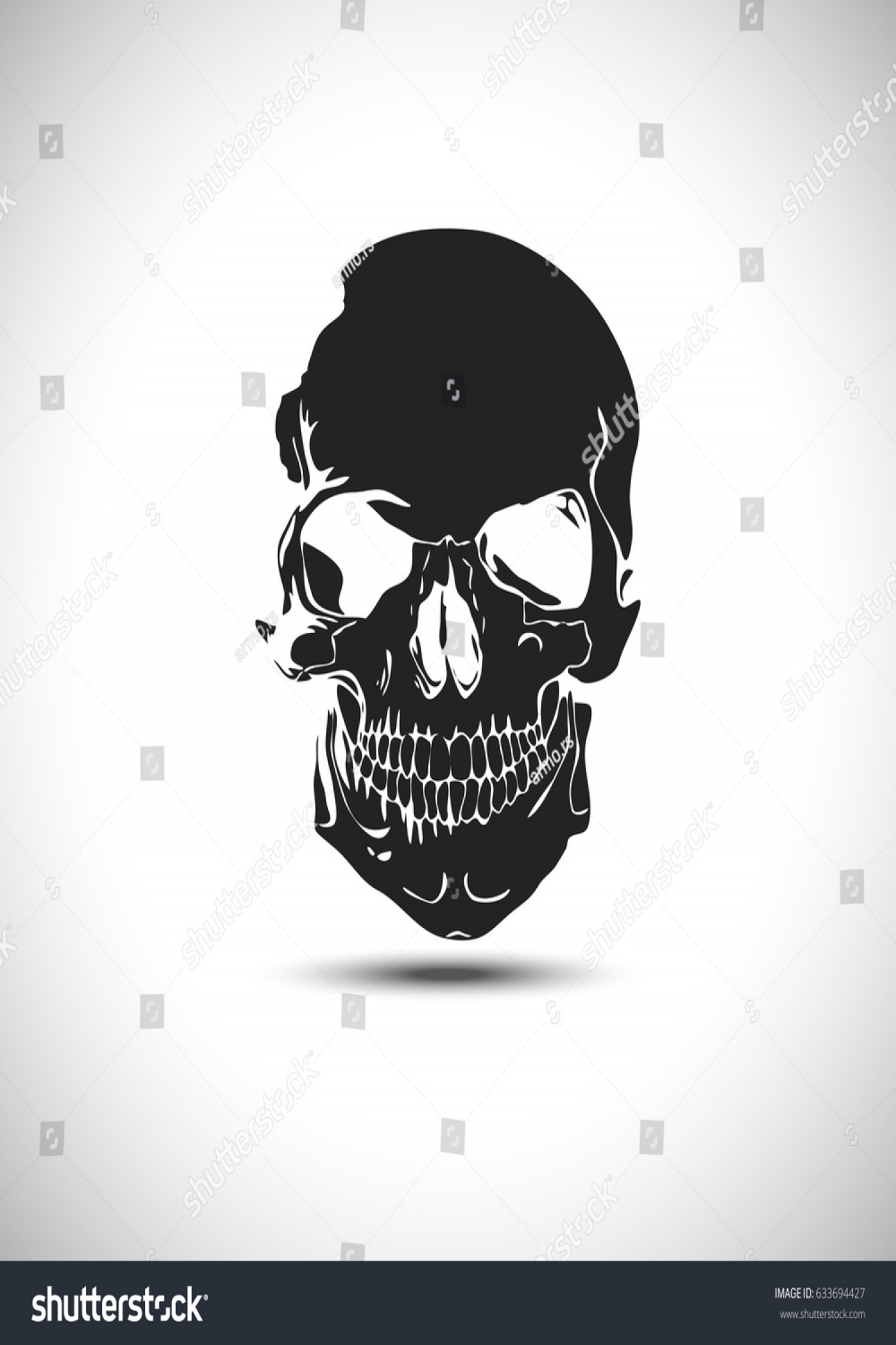 Negative Skull Vector Illustration Stock Vector (Royalty Free