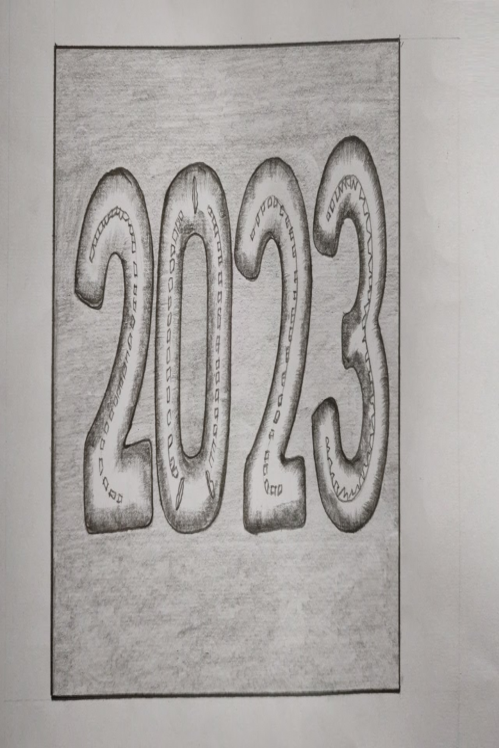 New Year Drawing: Easy drawing of Happy new year  and know how to draw  greeting card cover