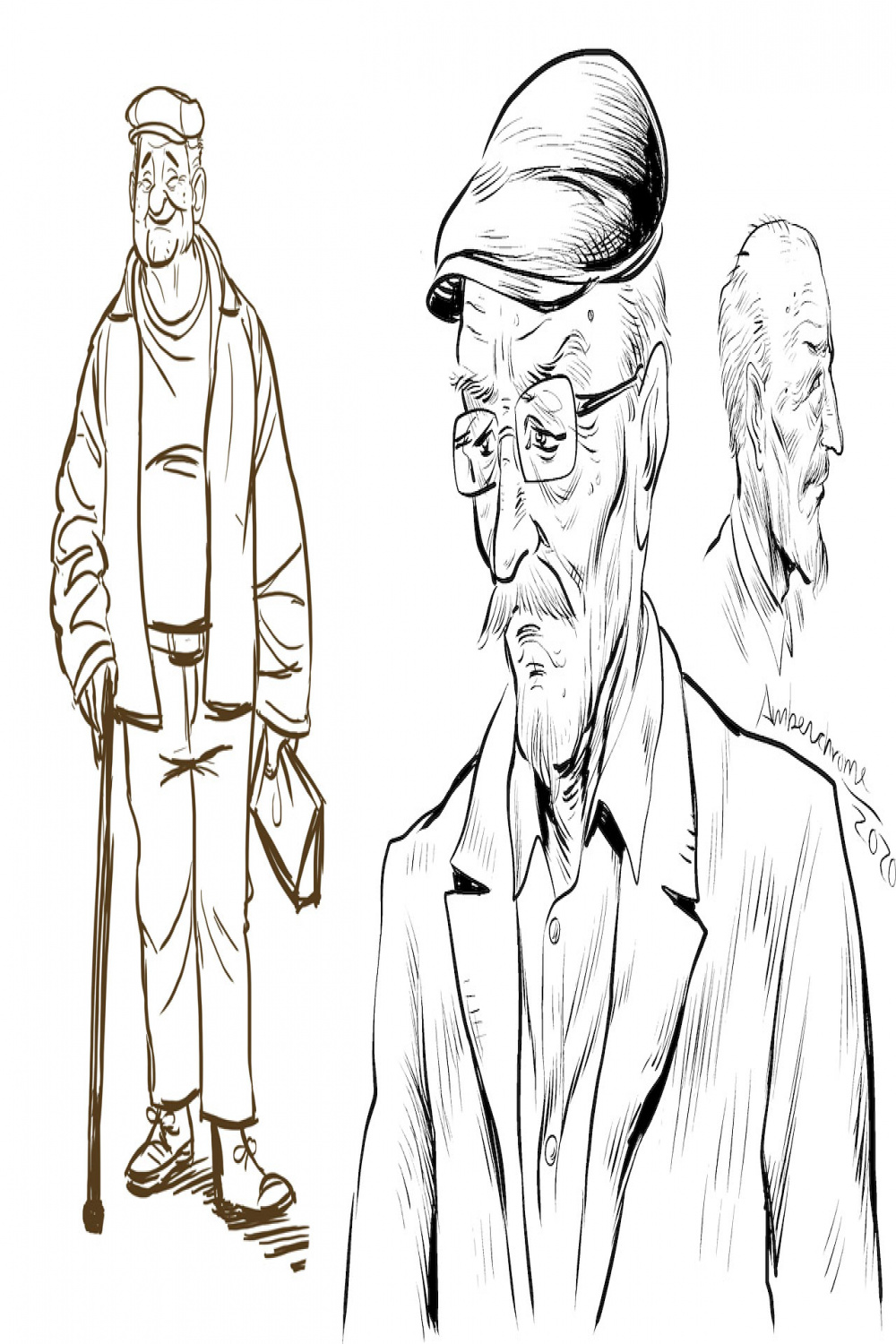Old man Drawing Reference and Sketches for Artists