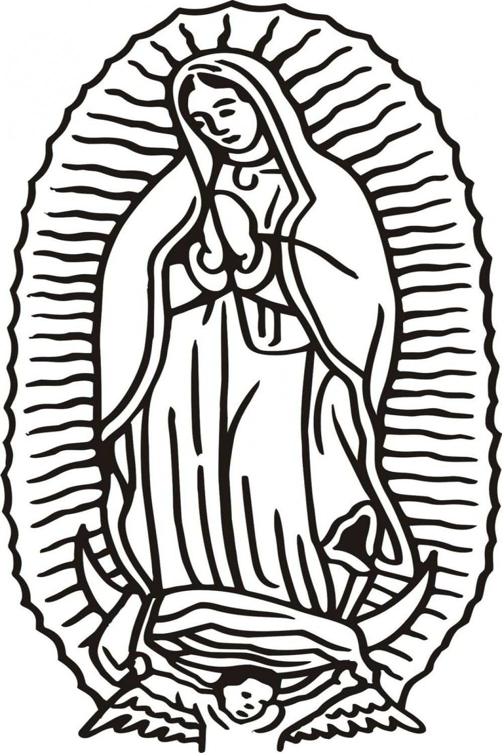 Our Lady drawing simple  Drawings, Chicano drawings, Virgin mary art