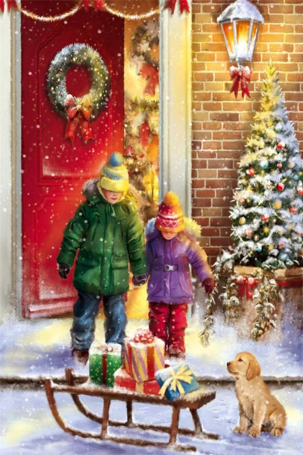 Painting by Numbers Christmas Drawing on Canvas DIY Pictures Painting by  Numbers Child Hand-Painted Decoration Gift A  x  cm