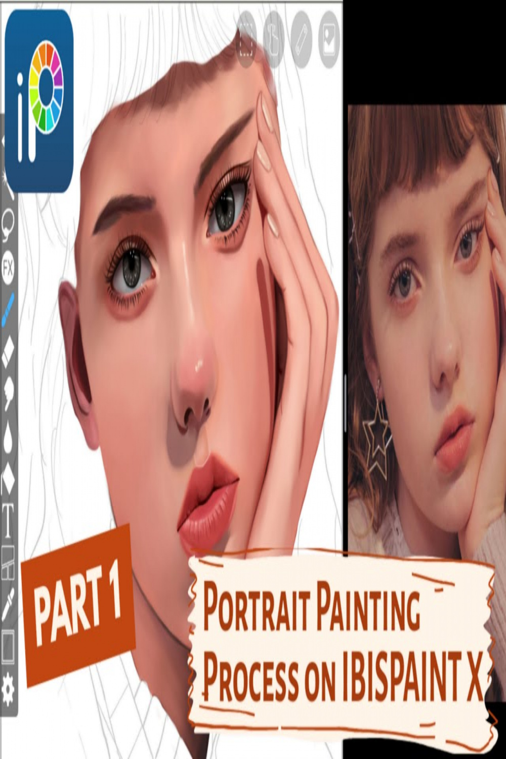 Painting Process of SKIN, EYES & LIPS + ART TIPS  Realistic Portrait on  IBISPAINT X