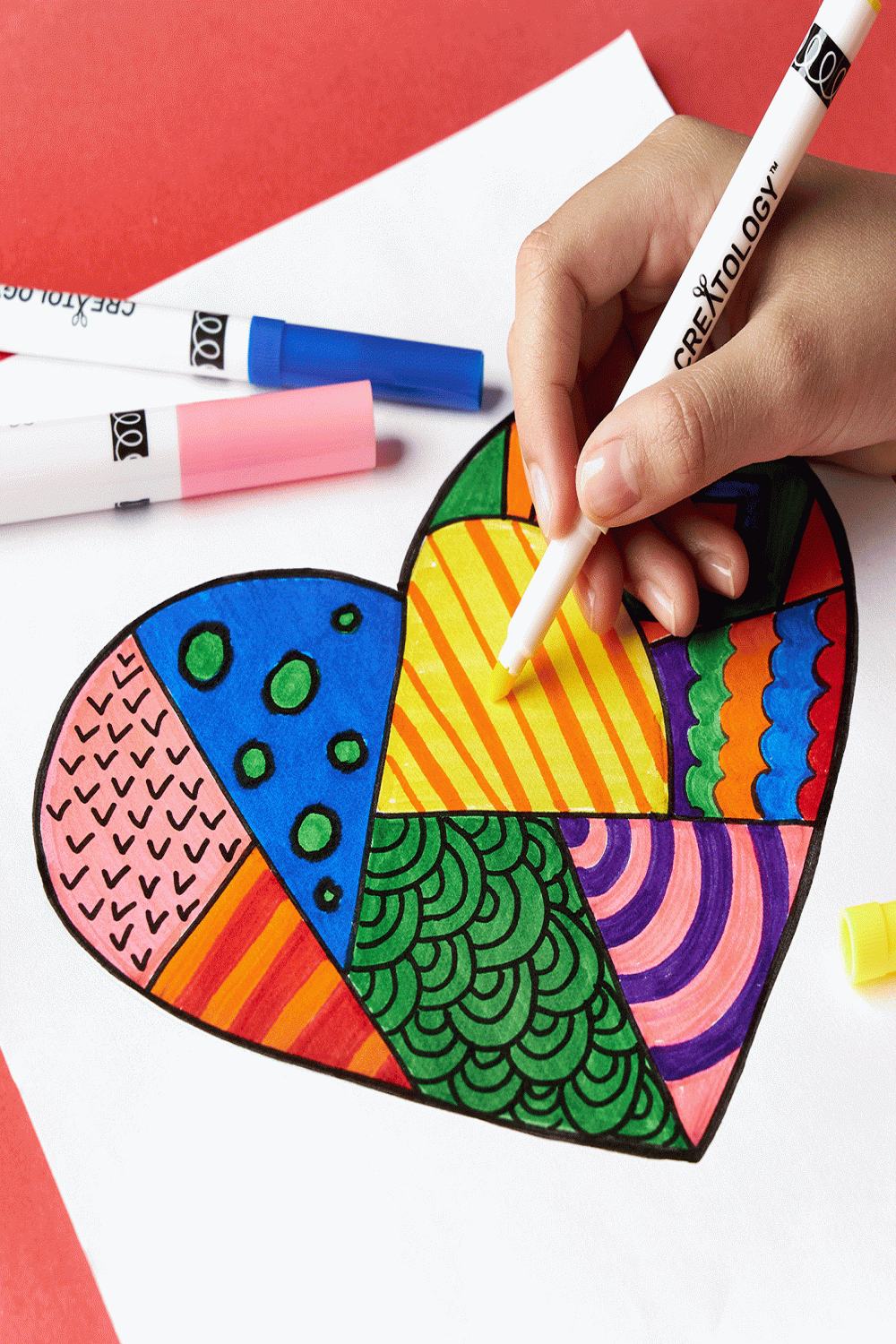 Patterned Heart Marker Art  Projects  Michaels