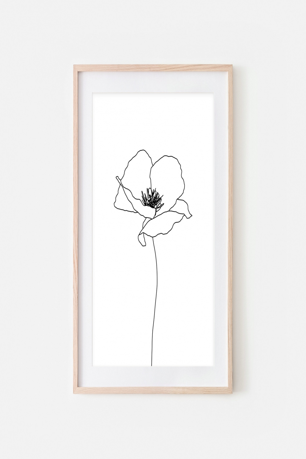 Poppy Wall Art Printable Minimalist Poppy Flower Line Art - Etsy