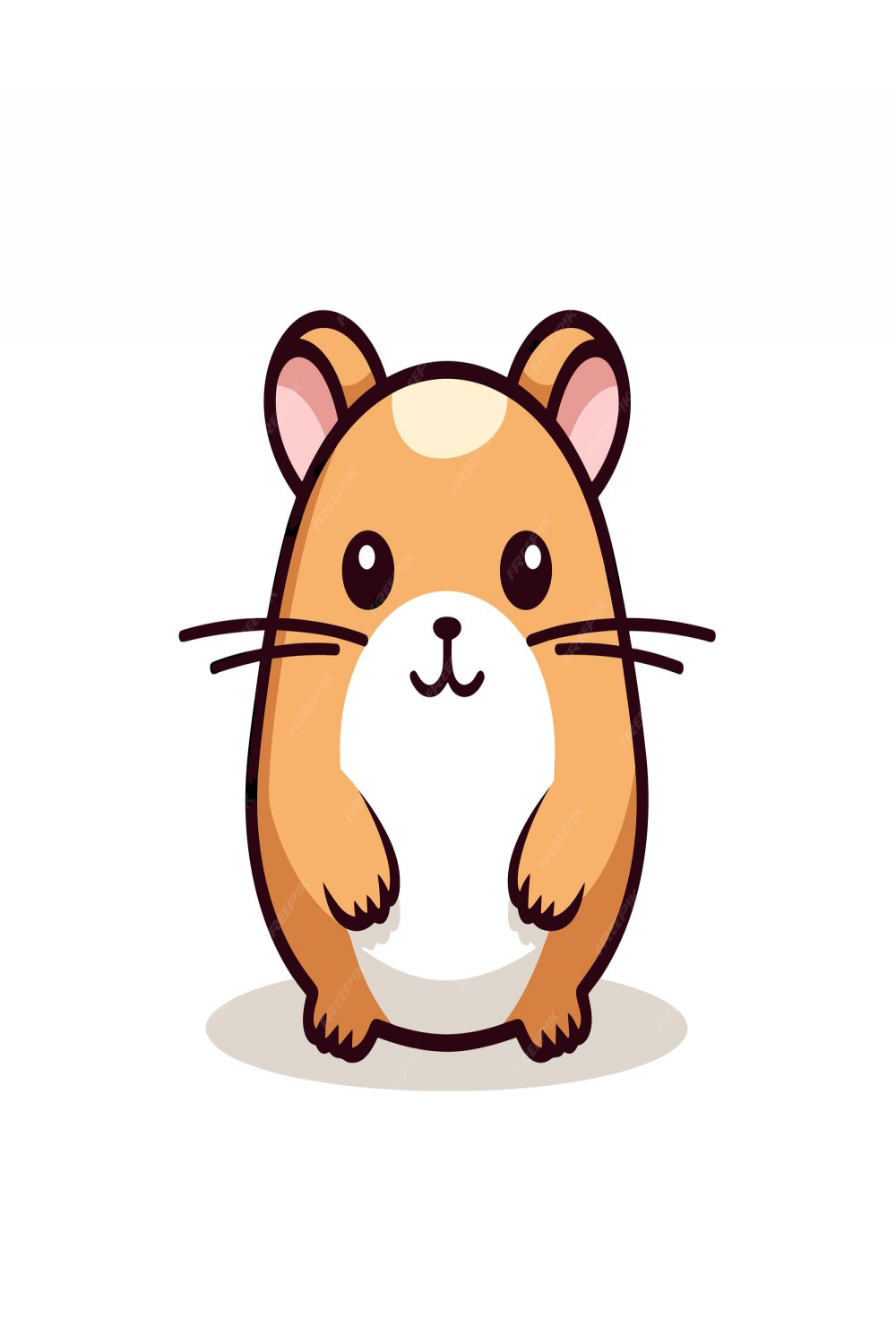 Premium Vector  A cartoon drawing of a hamster with a white face