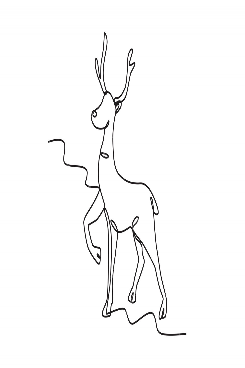 Premium Vector  A deer stepped looking up deer oneline drawing