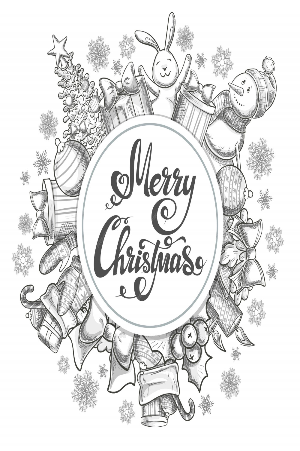 Premium Vector  Circle shape template with christmas icons