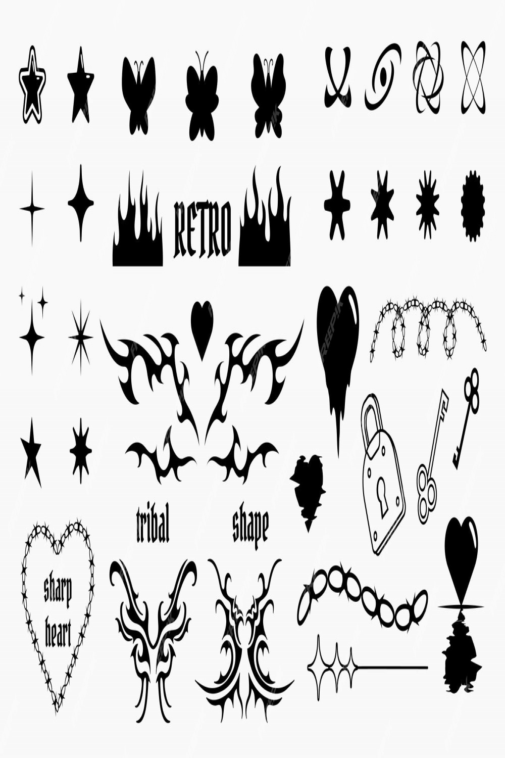 Premium Vector  Collection of yk trendy shapes tribal patterns