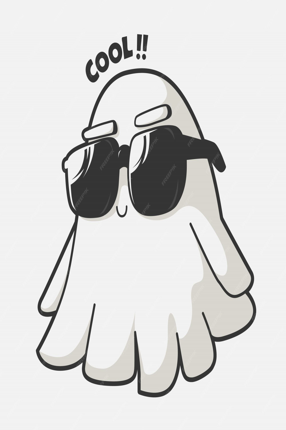 Premium Vector  Cute ghost act cool wearing glasses art illustration