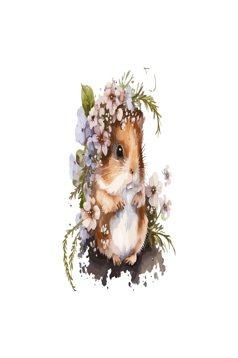 Premium Vector  Cute hamster decorated with flowers vector