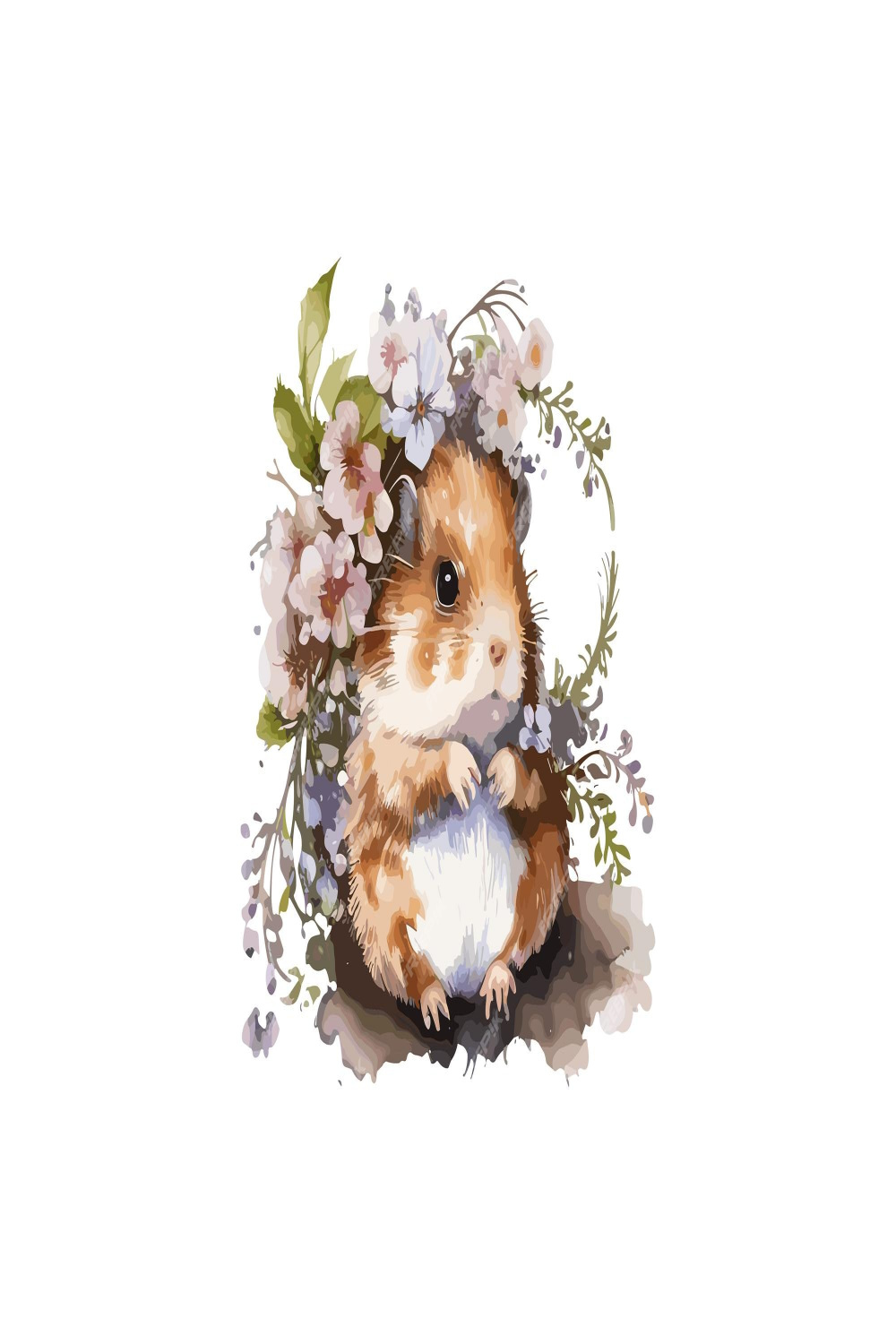 Premium Vector  Cute hamster decorated with flowers vector