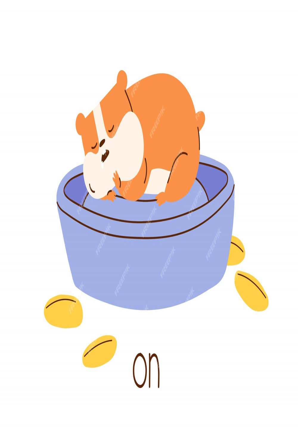 Premium Vector  Cute hamster lying on bowl demonstrating meaning