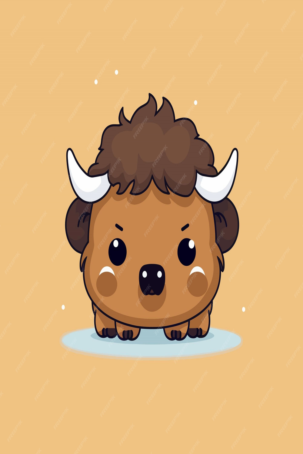 Premium Vector  Cute kawaii buffalo chibi mascot vector cartoon style