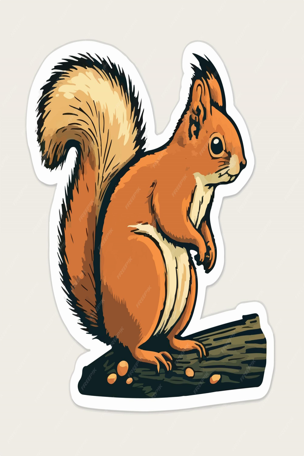 Premium Vector  Detailed drawing of a squirrel peeking out from