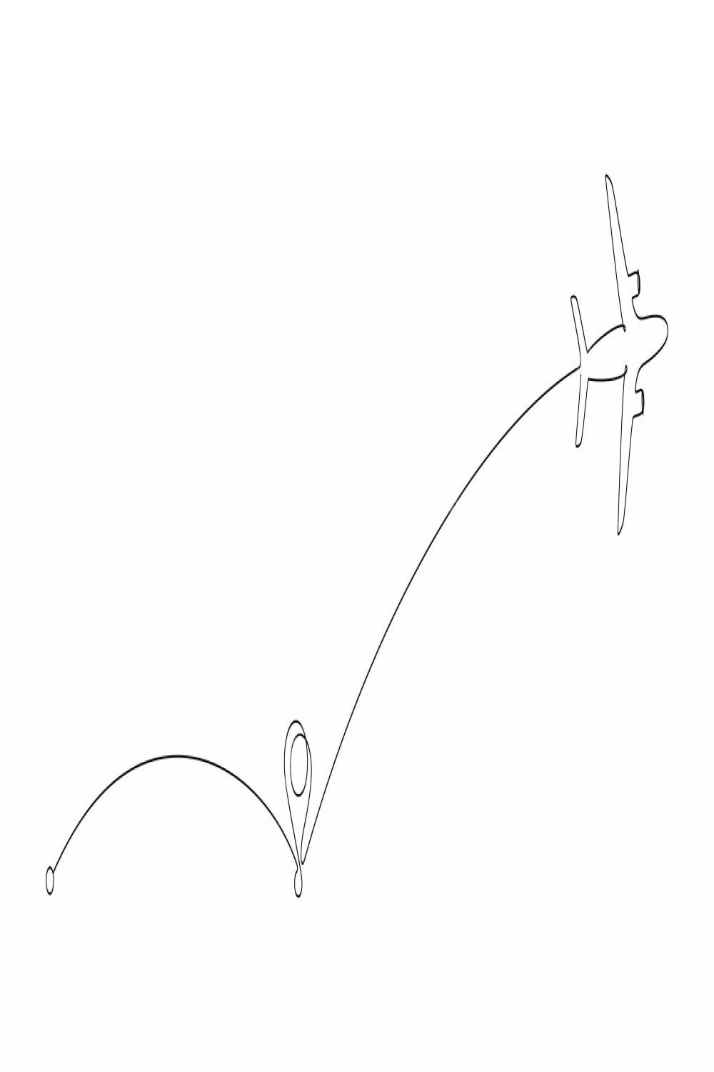 Premium Vector  Flying airplane and path points in one continuous