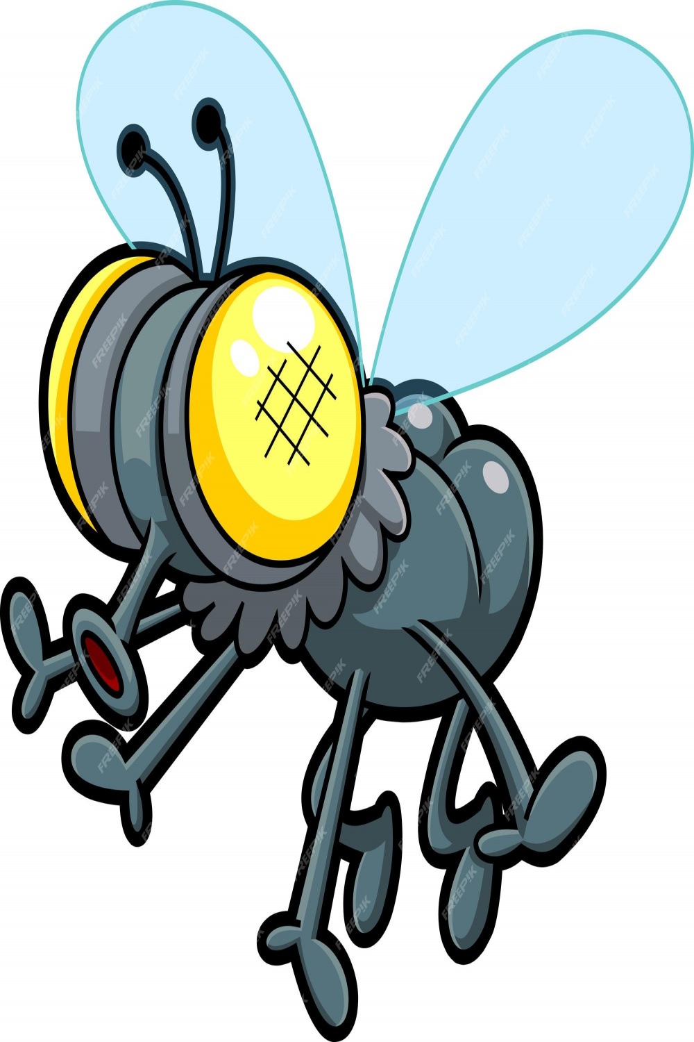 Premium Vector  Funny fly cartoon character flying vector hand
