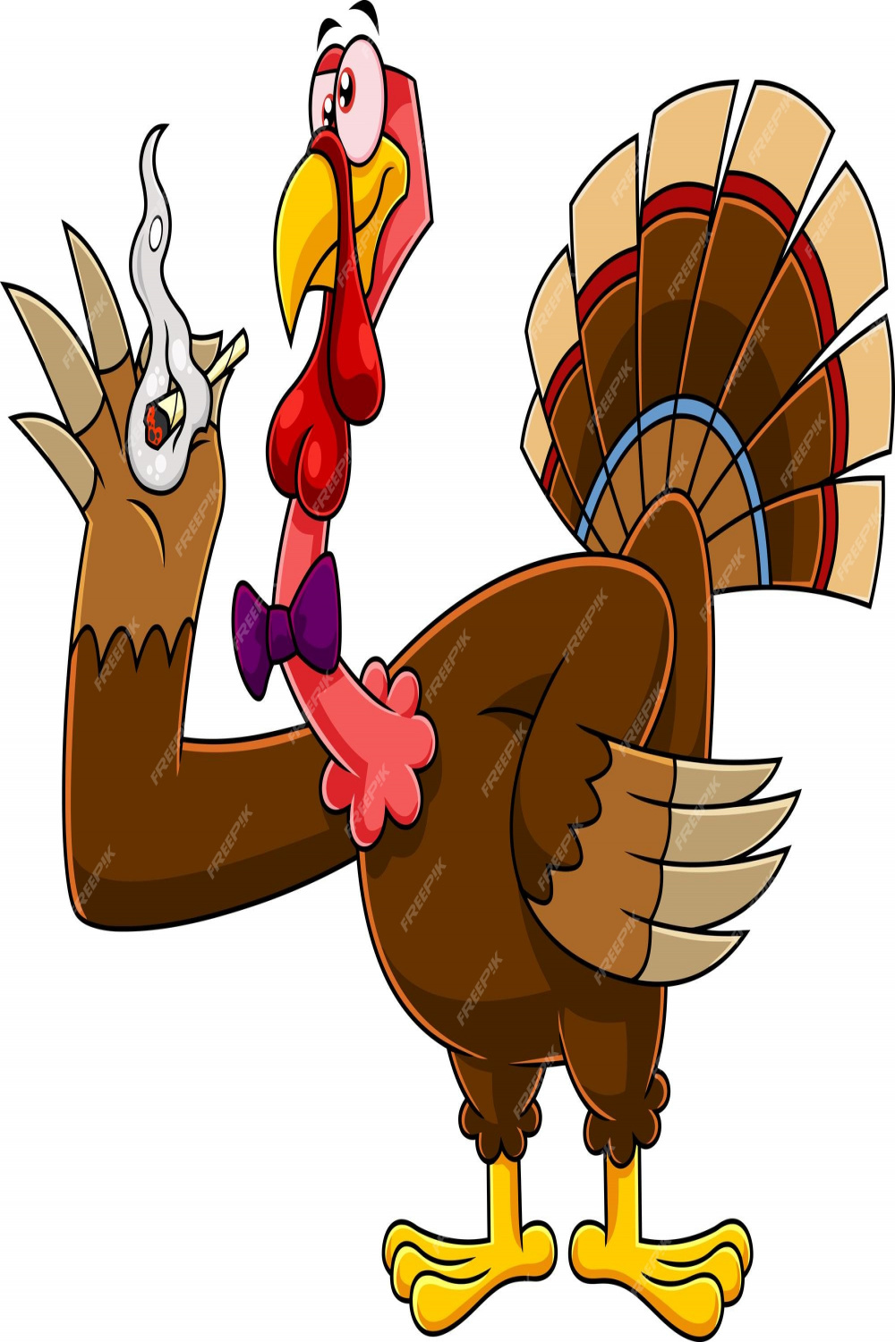 Premium Vector  Funny turkey bird cartoon characters smoking a
