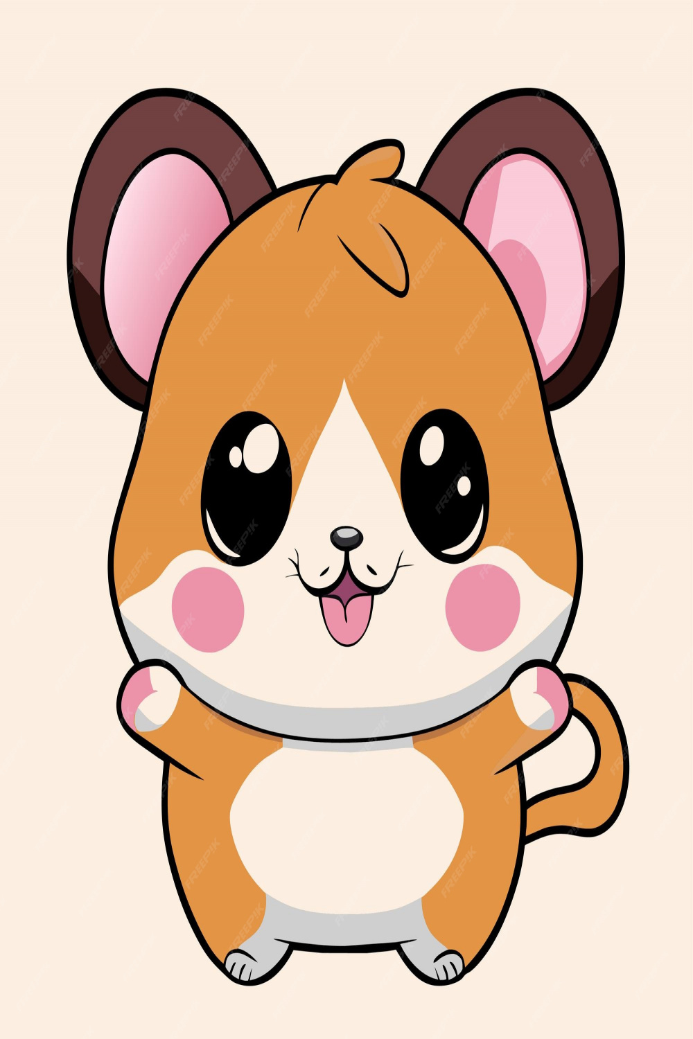 Premium Vector  Hamster chibi kawaii hand drawn cartoon sticker