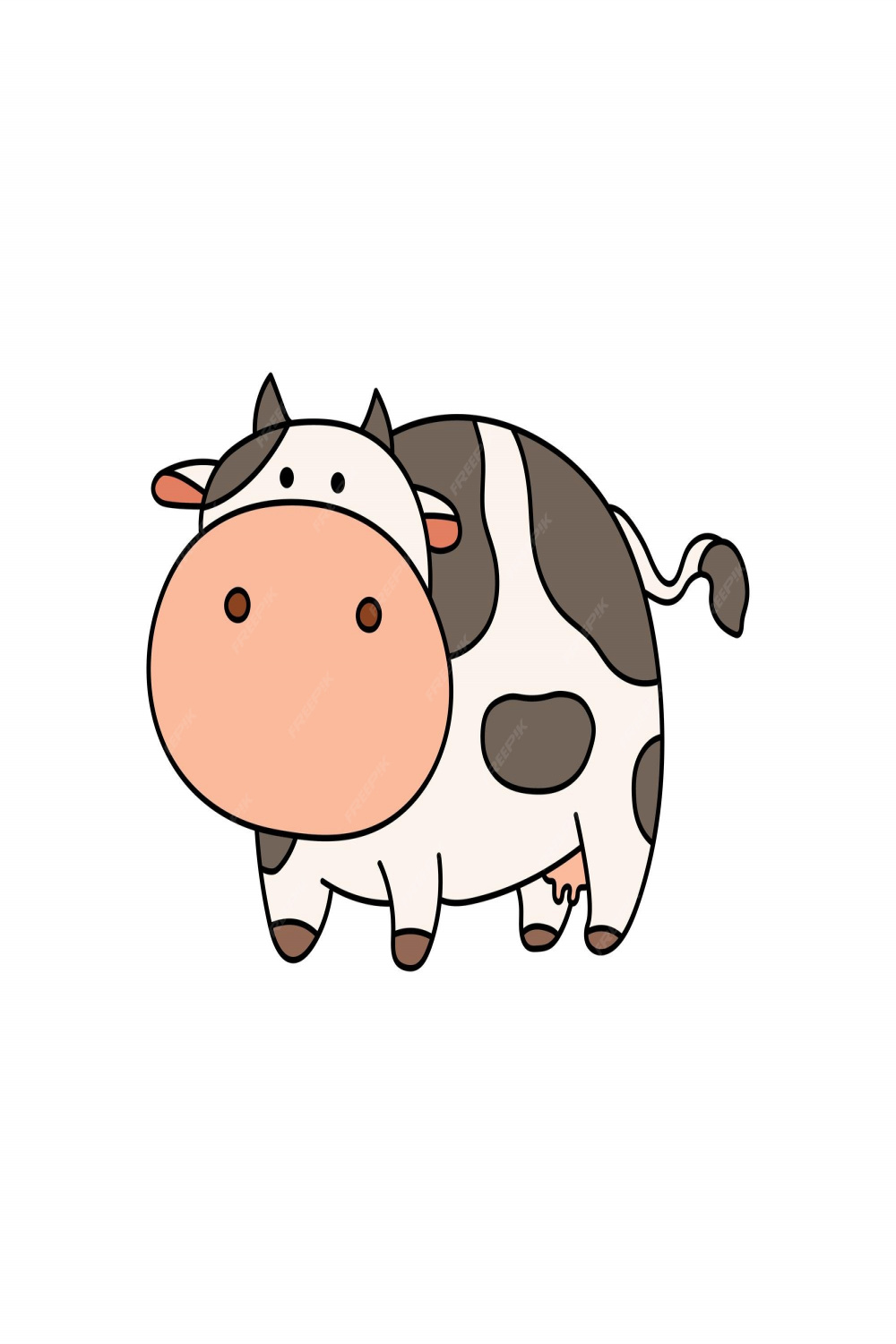 Premium Vector  Kids drawing cartoon vector illustration cute cow