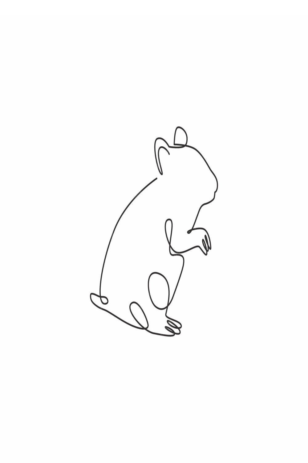 Premium Vector  One single line drawing of standing cute hamster