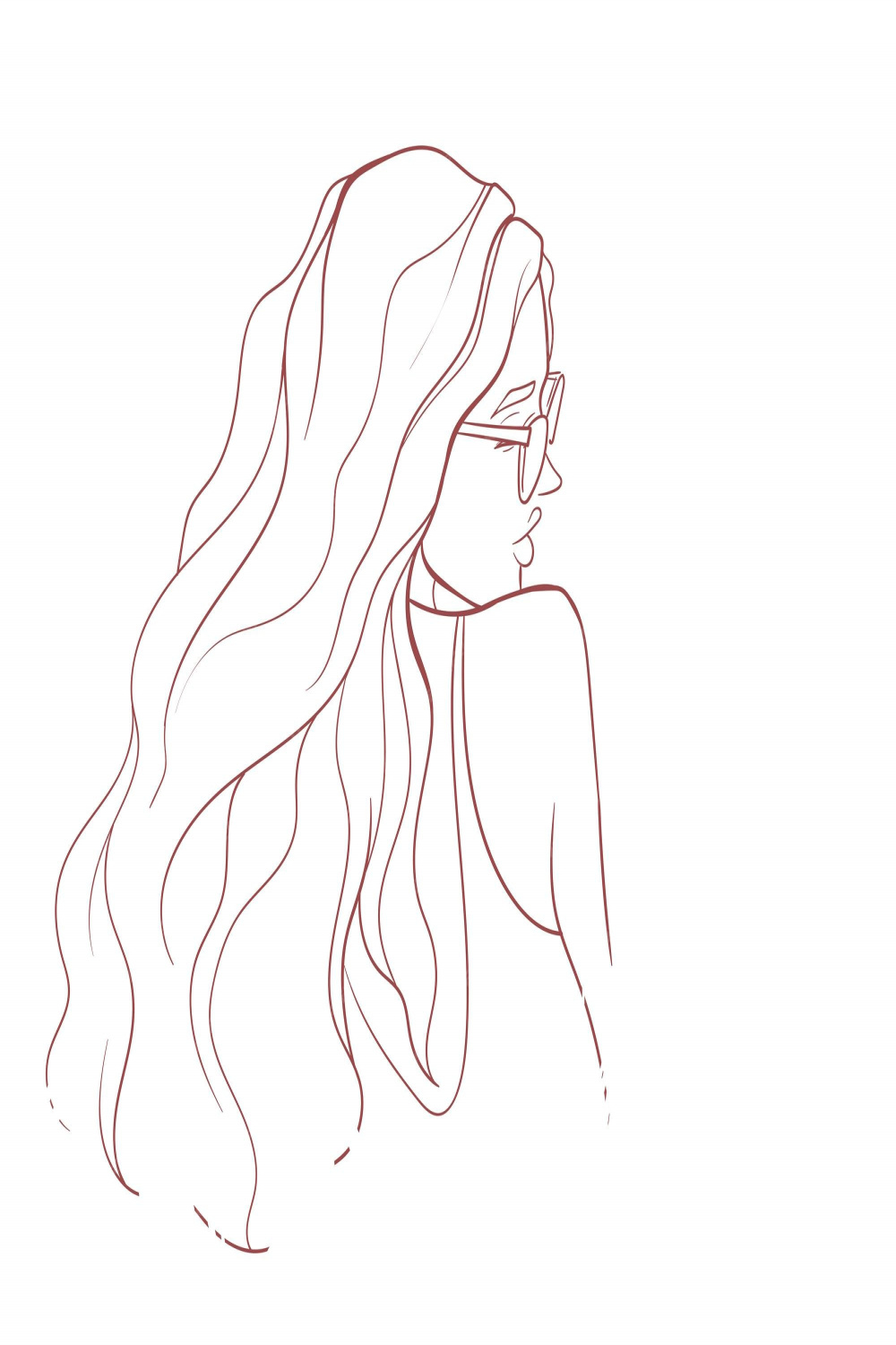 Premium Vector  Outline drawing of a girl