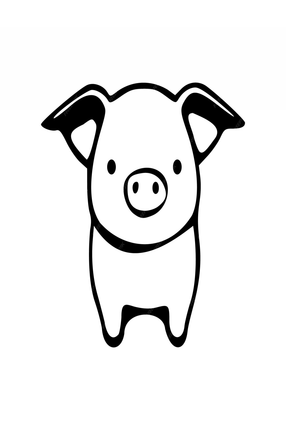 Premium Vector  Pig doodle black outlines vector illustration