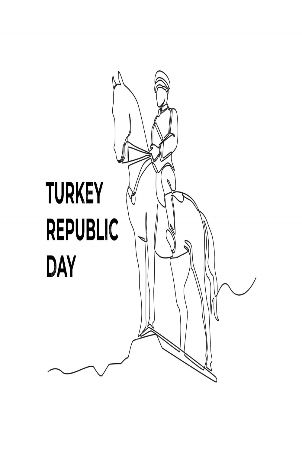 Premium Vector  Single one line drawing ataturk on his horse
