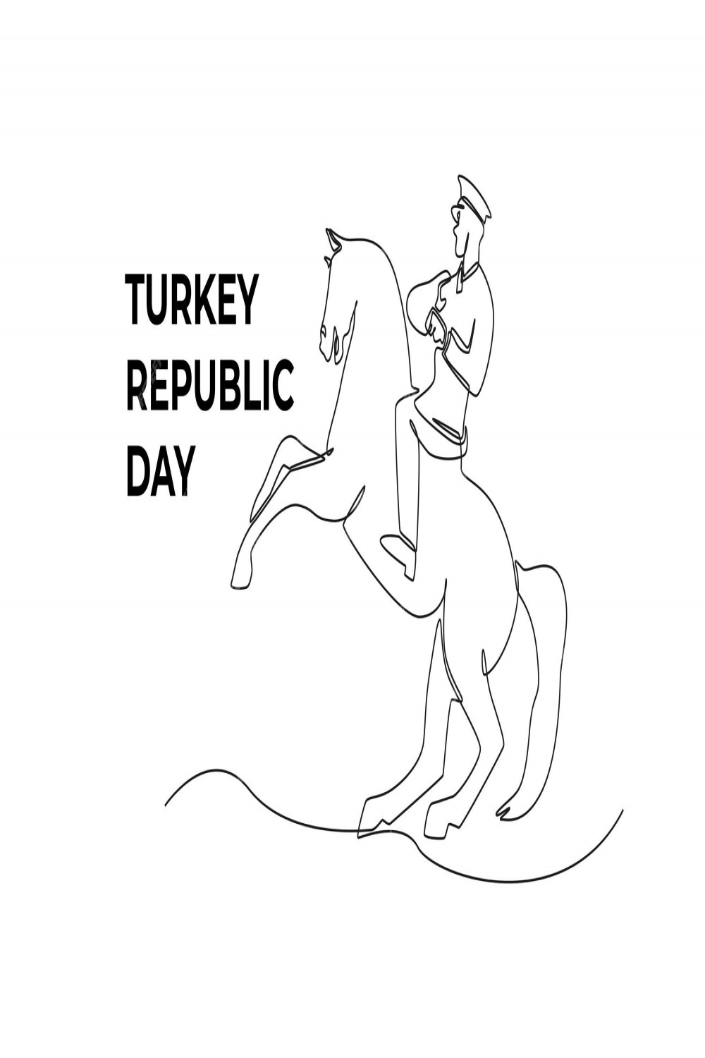 Premium Vector  Single one line drawing ataturk on his horse