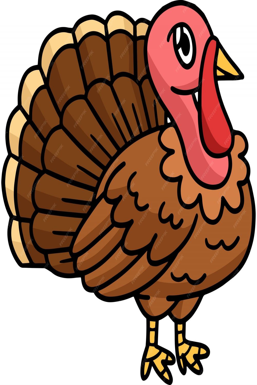 Premium Vector  Thanksgiving turkey cartoon colored clipart