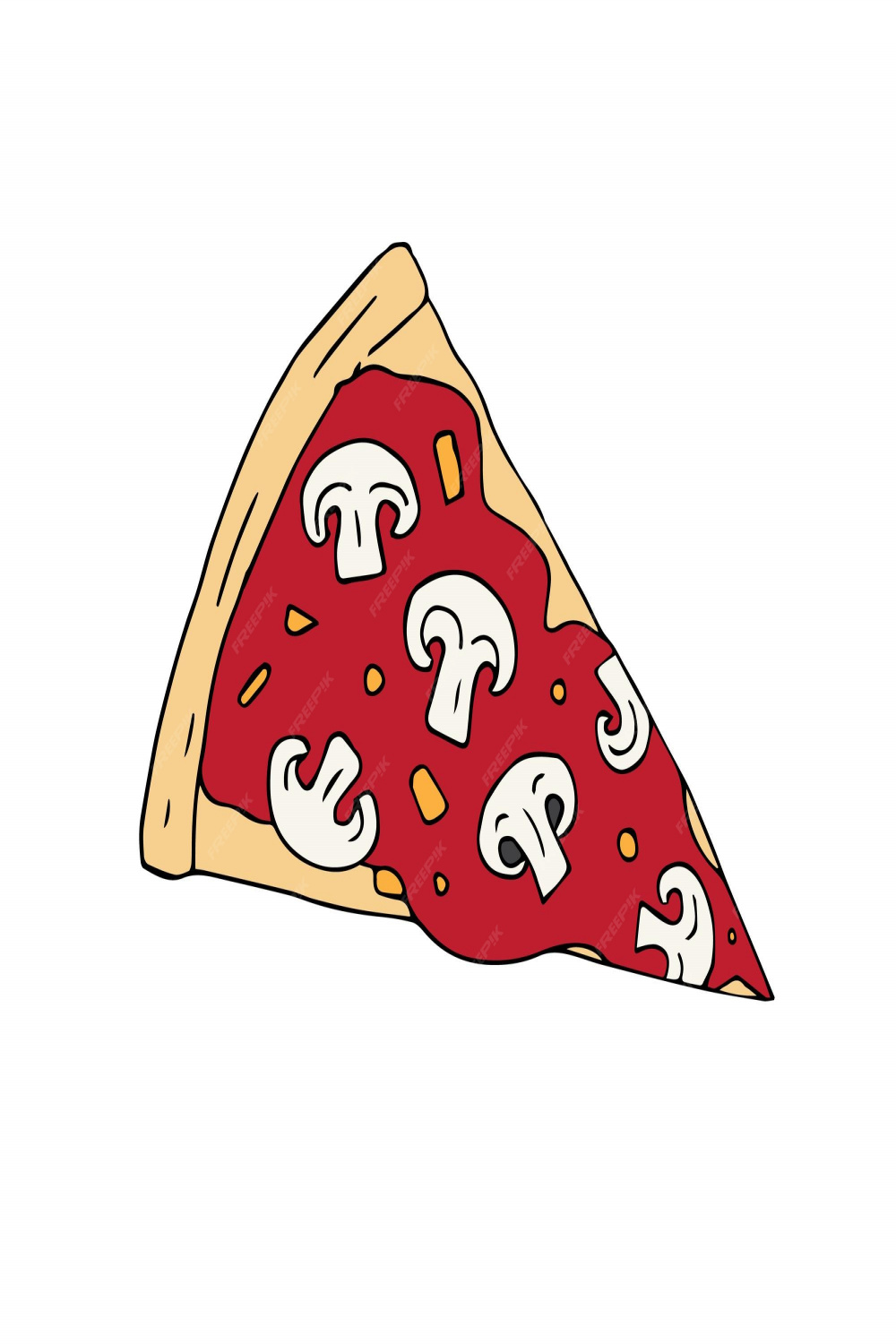 Premium Vector  Vector hand drawn mushroom pizza slice isolated