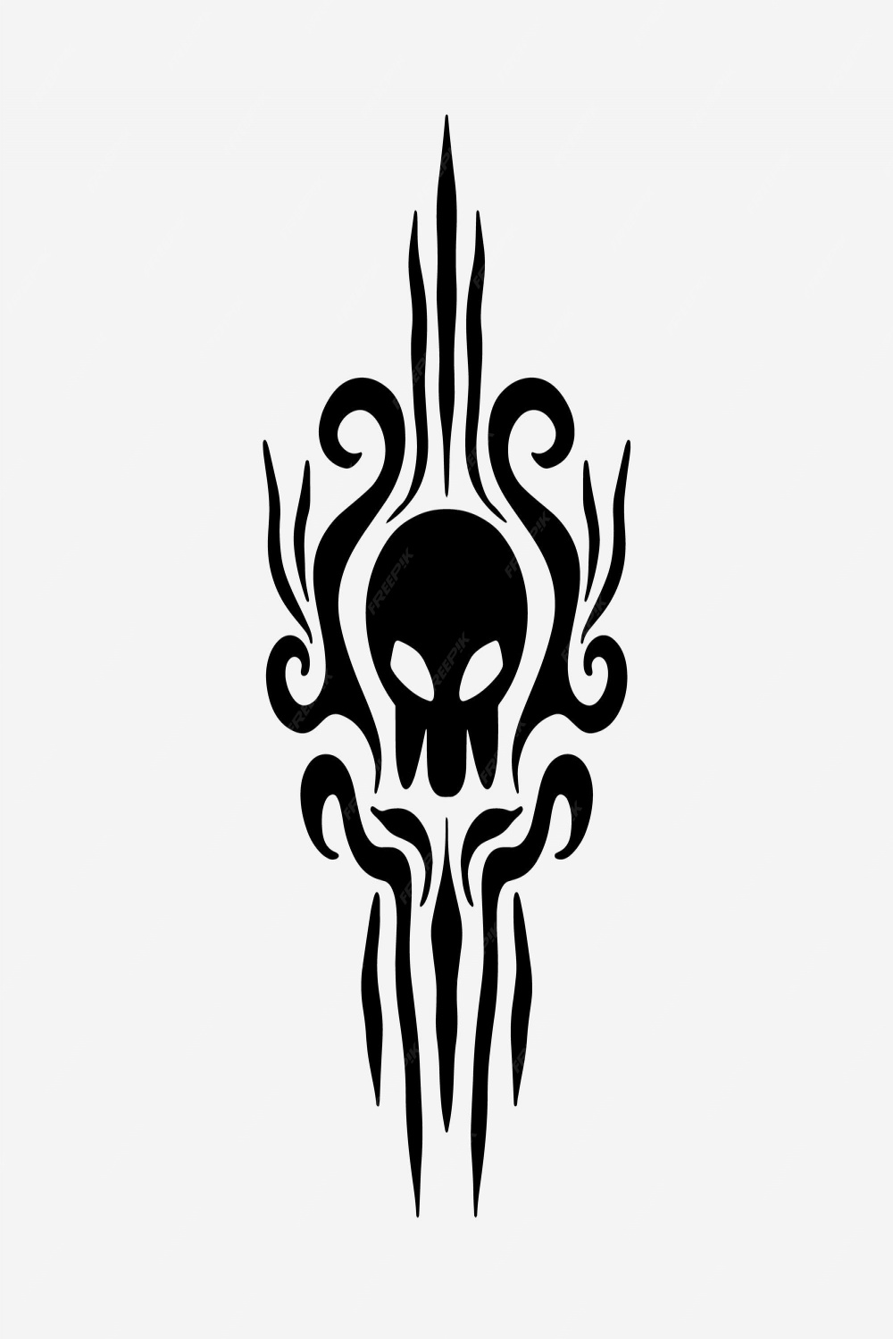 Premium Vector  Yk goth tattoo with skull dark aesthetic print