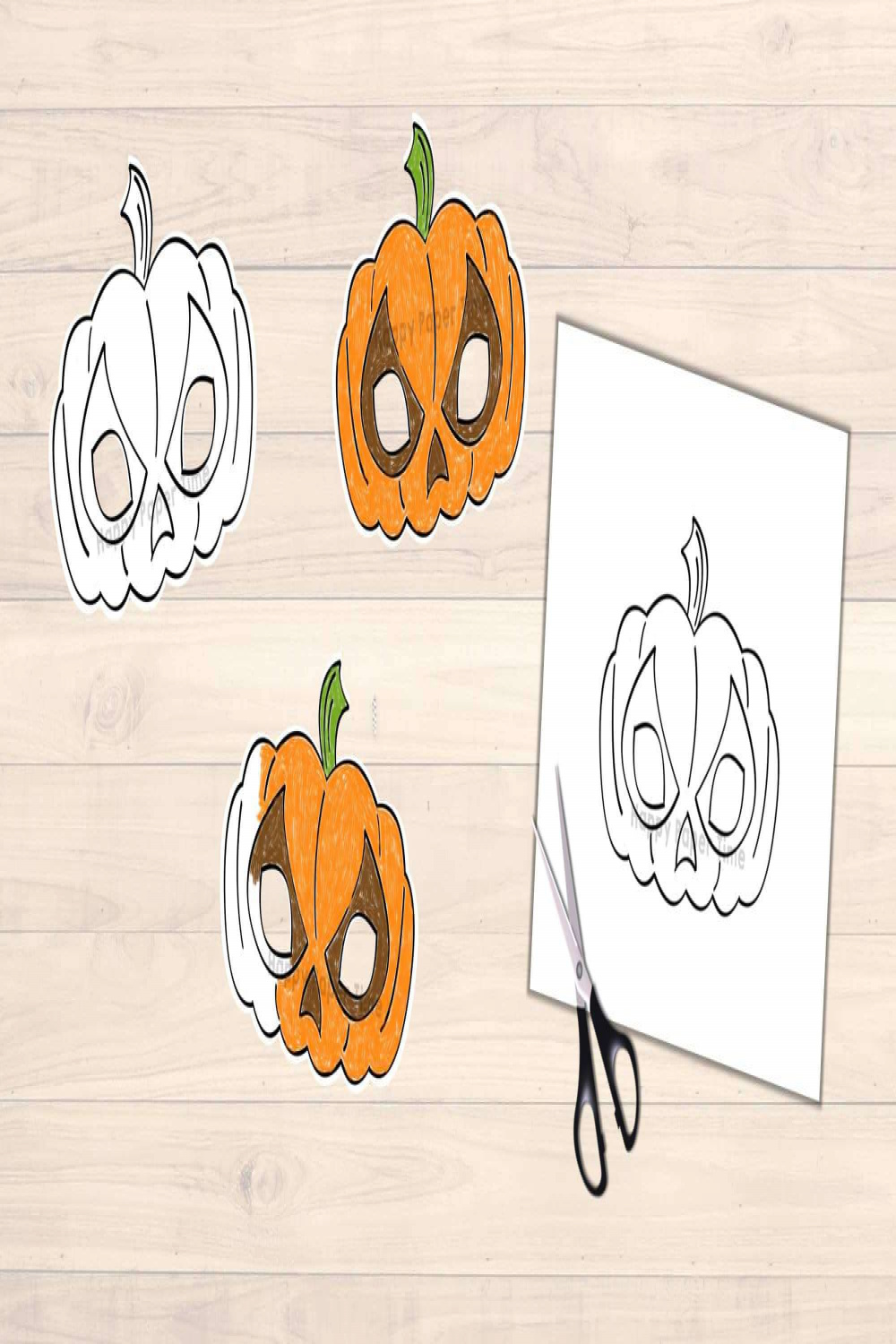 Pumpkin mask costume printable diy - Easy kids crafts - Happy