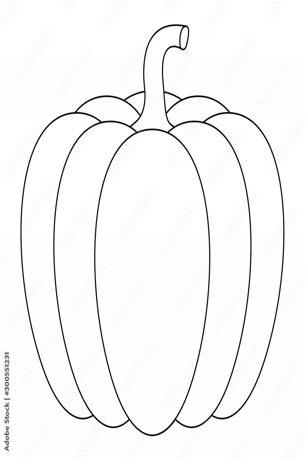 Pumpkin. Outline drawing