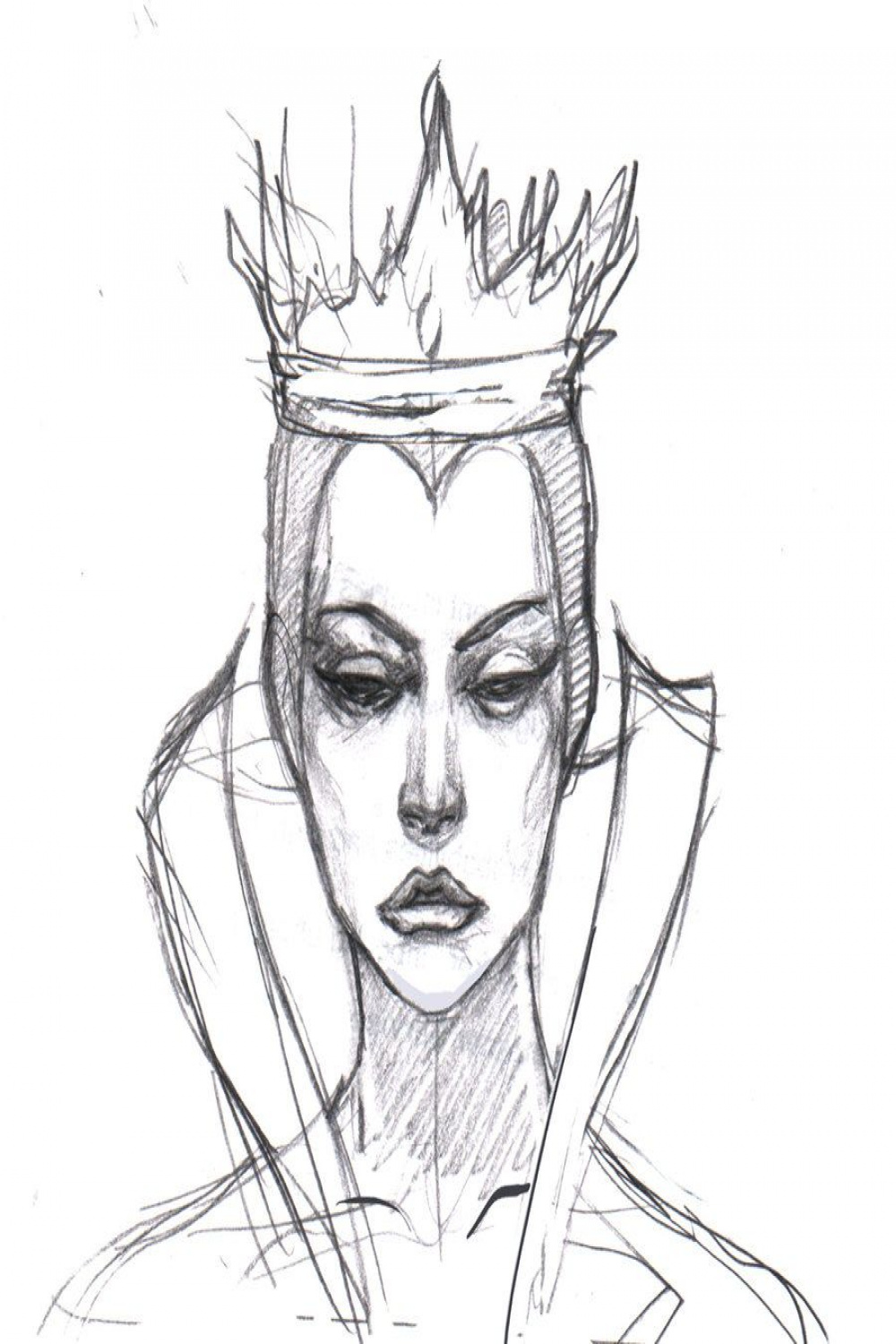 Queen Sketch Drawing Sketch Template  Sketches, Queen drawing