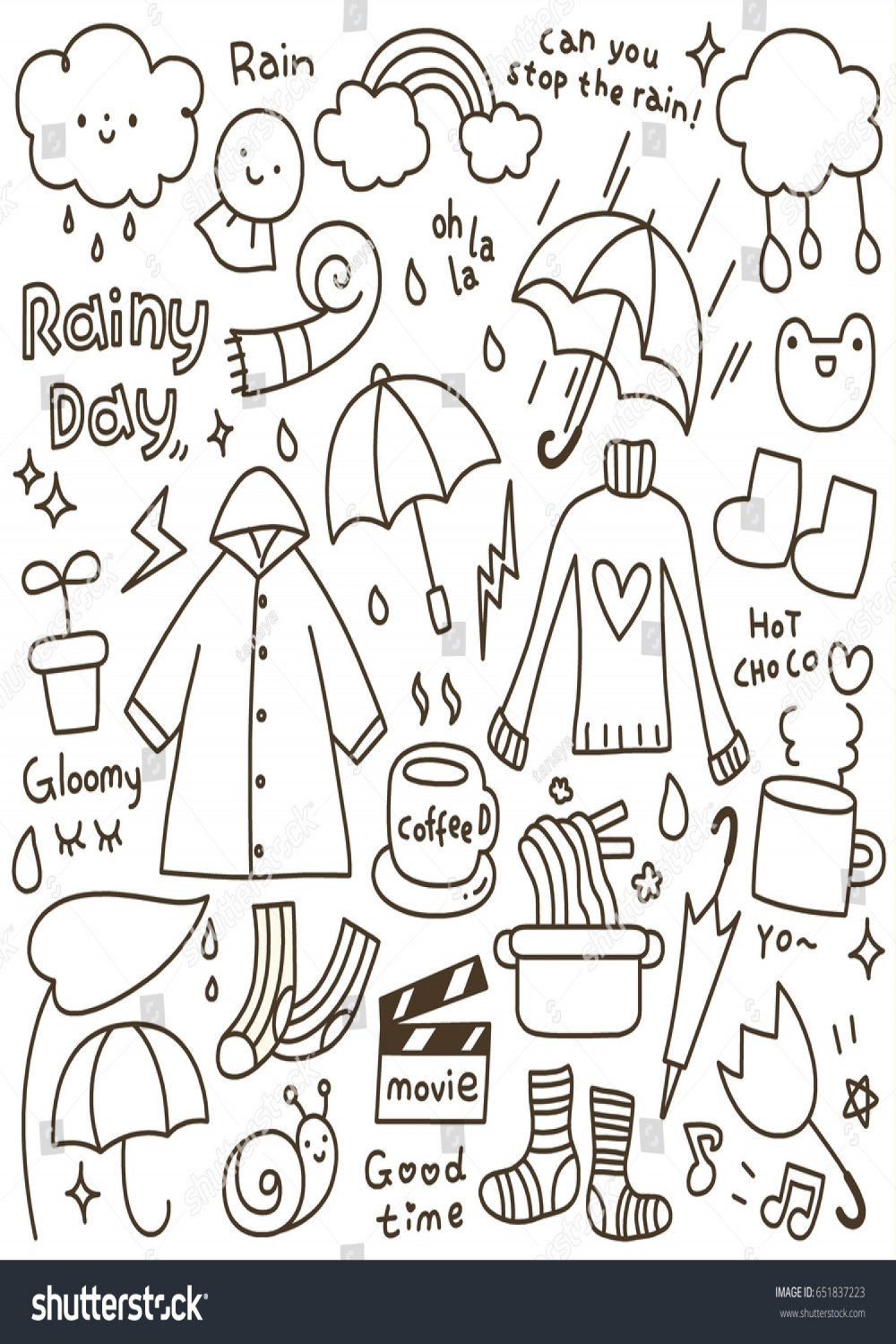 , Rainy Day Doodle Images, Stock Photos, D objects, & Vectors