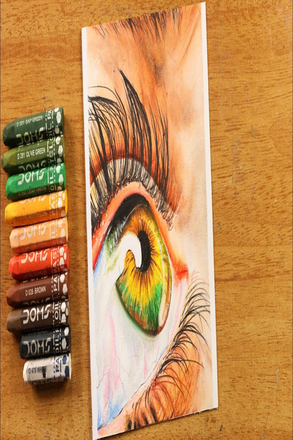 Realistic Eye Drawing with Oil Pastels / Easy oil pastel drawing for  beginners