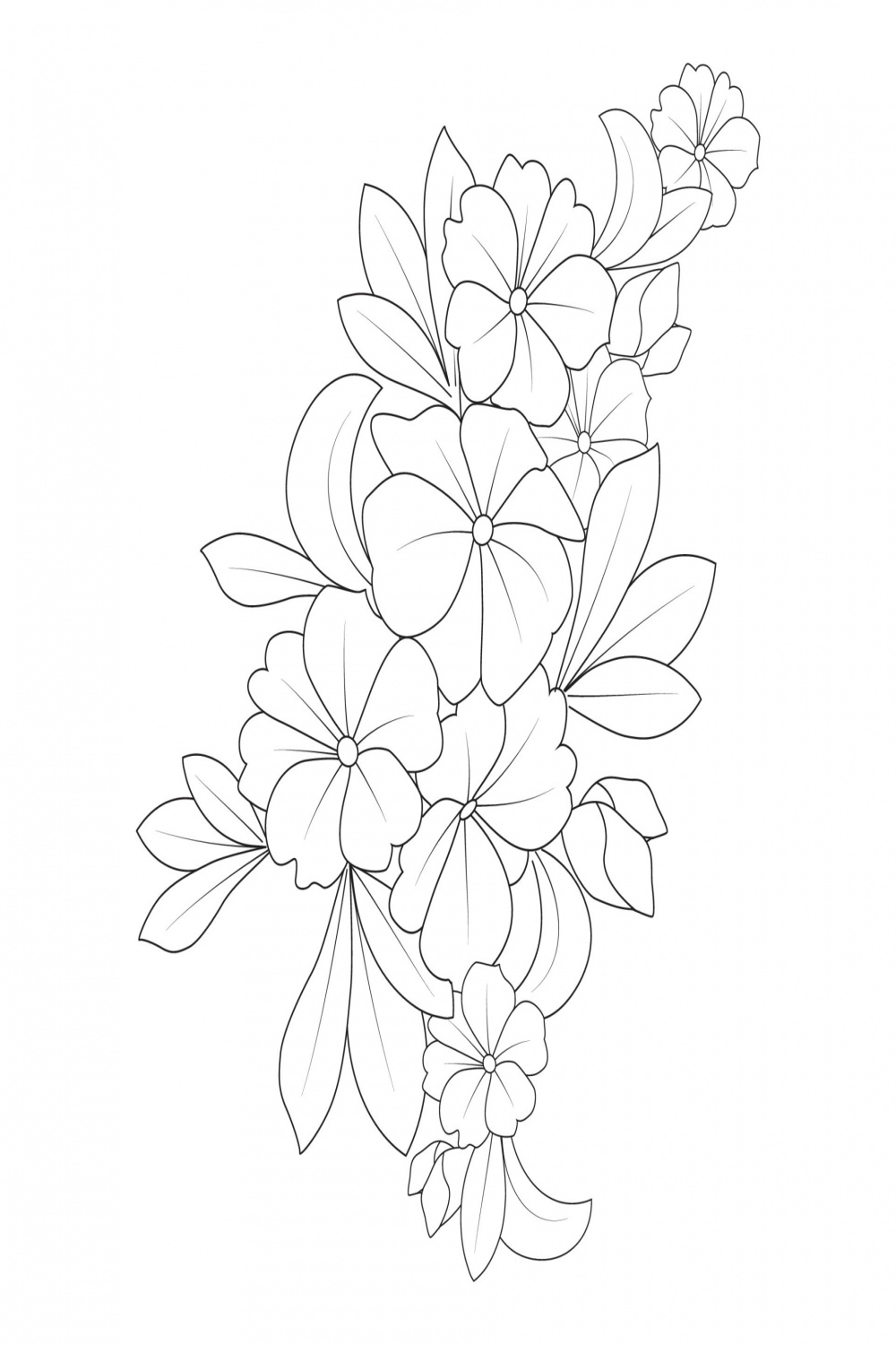 relaxation doodle coloring page flower with creative line art