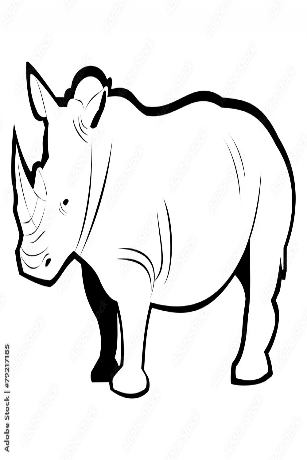 Rhino Outline Stock-Vektorgrafik  Adobe Stock