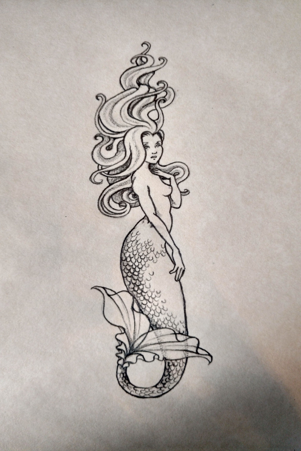 Romantic mermaid Esquisse d