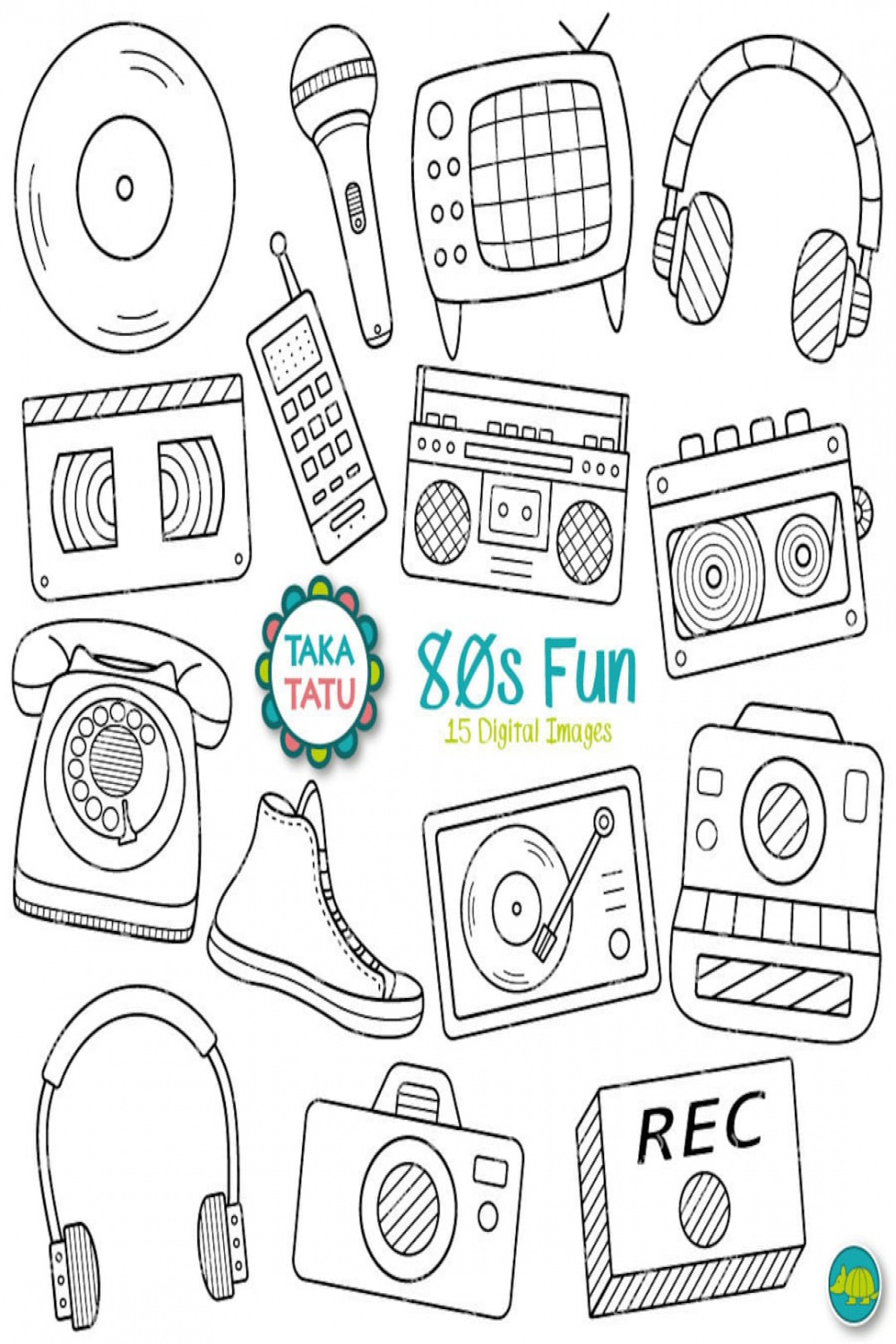 s Fun Digital Stamp s Party Clipart / Eighties Party / - Etsy