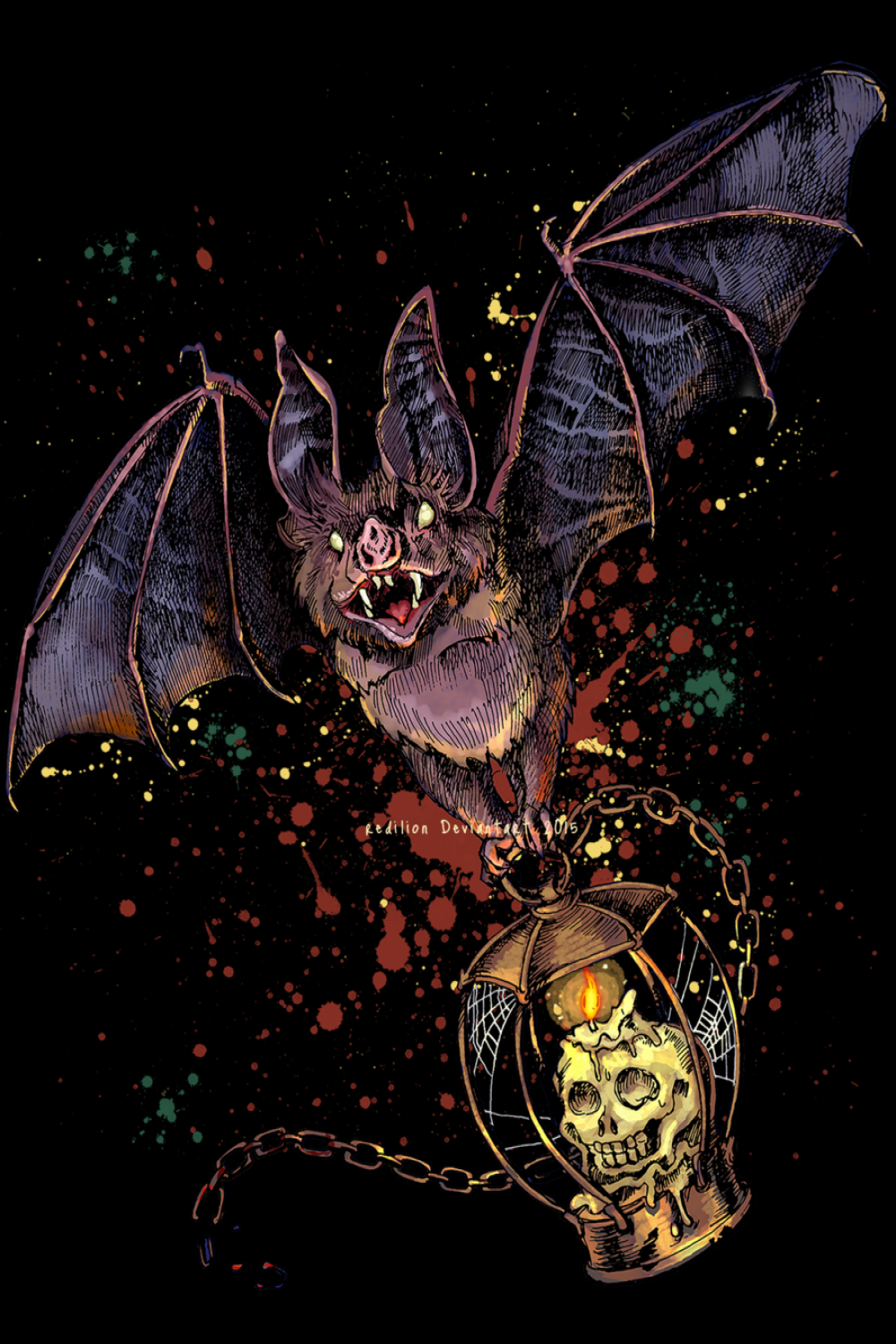 Scary Halloween Bat  Halloween bats, Halloween art, Scary halloween