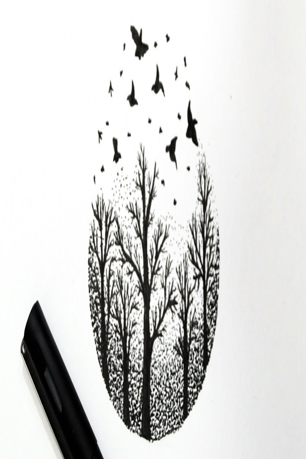 Scenery Drawing With Pen  Nature Scenery Drawing  Step By Step   Doodle Art #WithMe