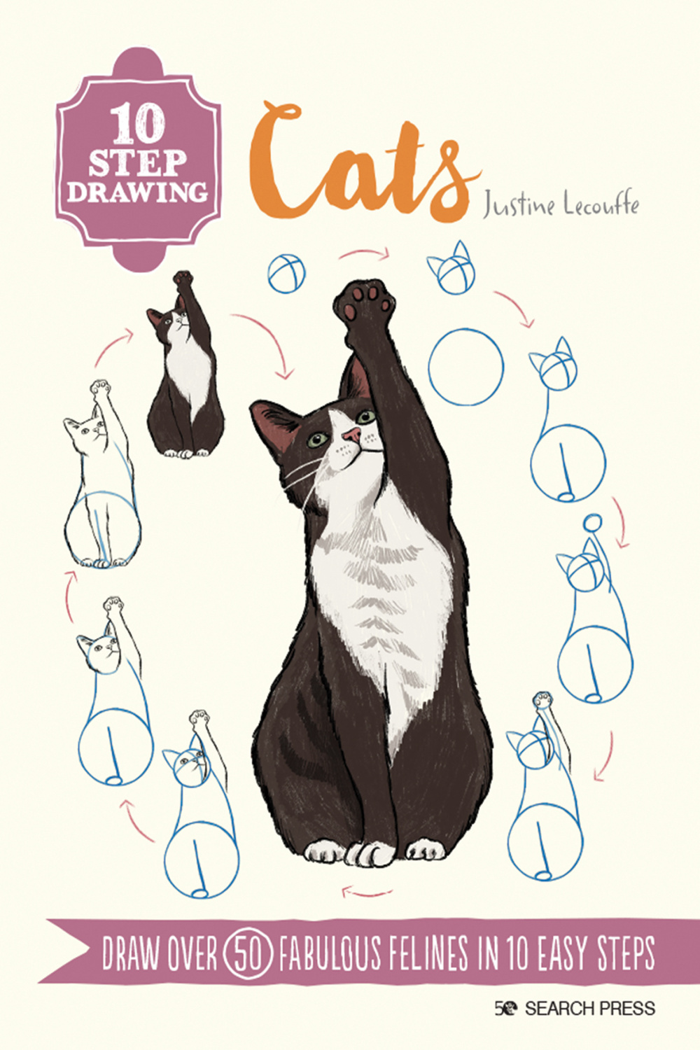 Search Press   Step Drawing: Cats by Justine Lecouffe