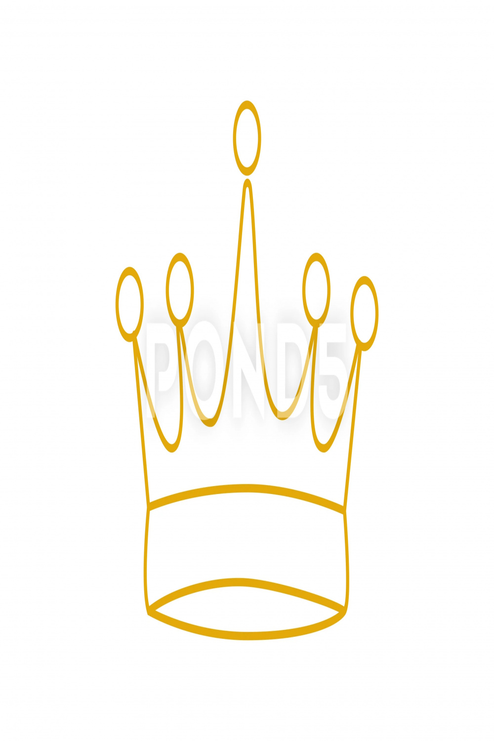 Self drawing animation of king crown outline. Line art
